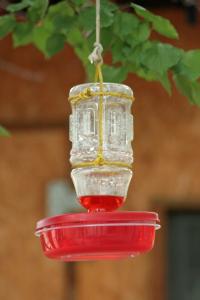 Homemade hummingbird feeder