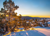An overlook in the Cascade-Siskiyou National Monument covered in snow