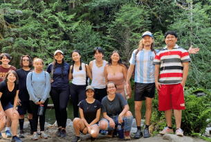 The GWCF youth cohort on the banks of the Salmon River