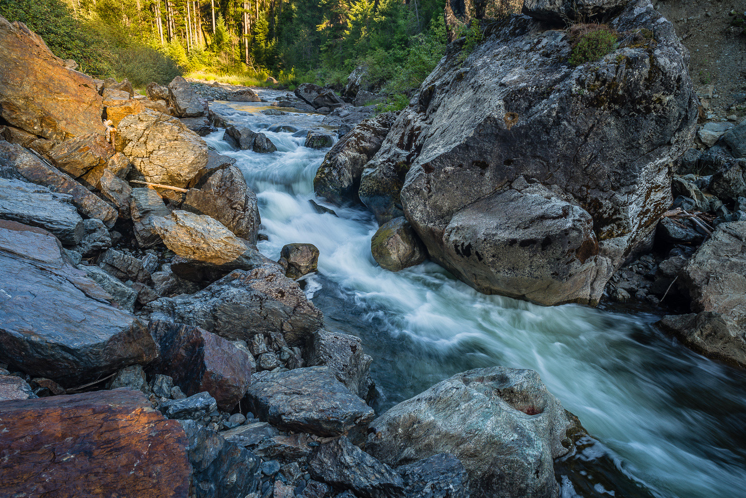 River running through rocky bank