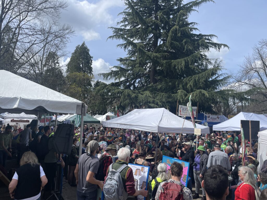 Eugene Earth Day rally calls for forest protection, Biden to keep promises