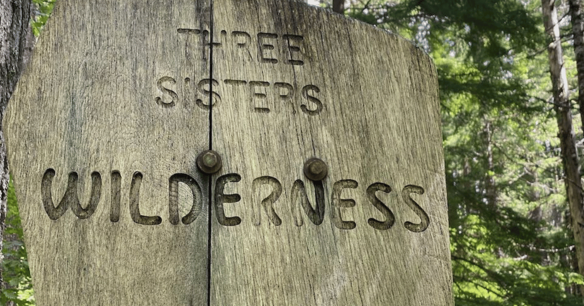 Three Sisters Wilderness Sign by Marina Richie