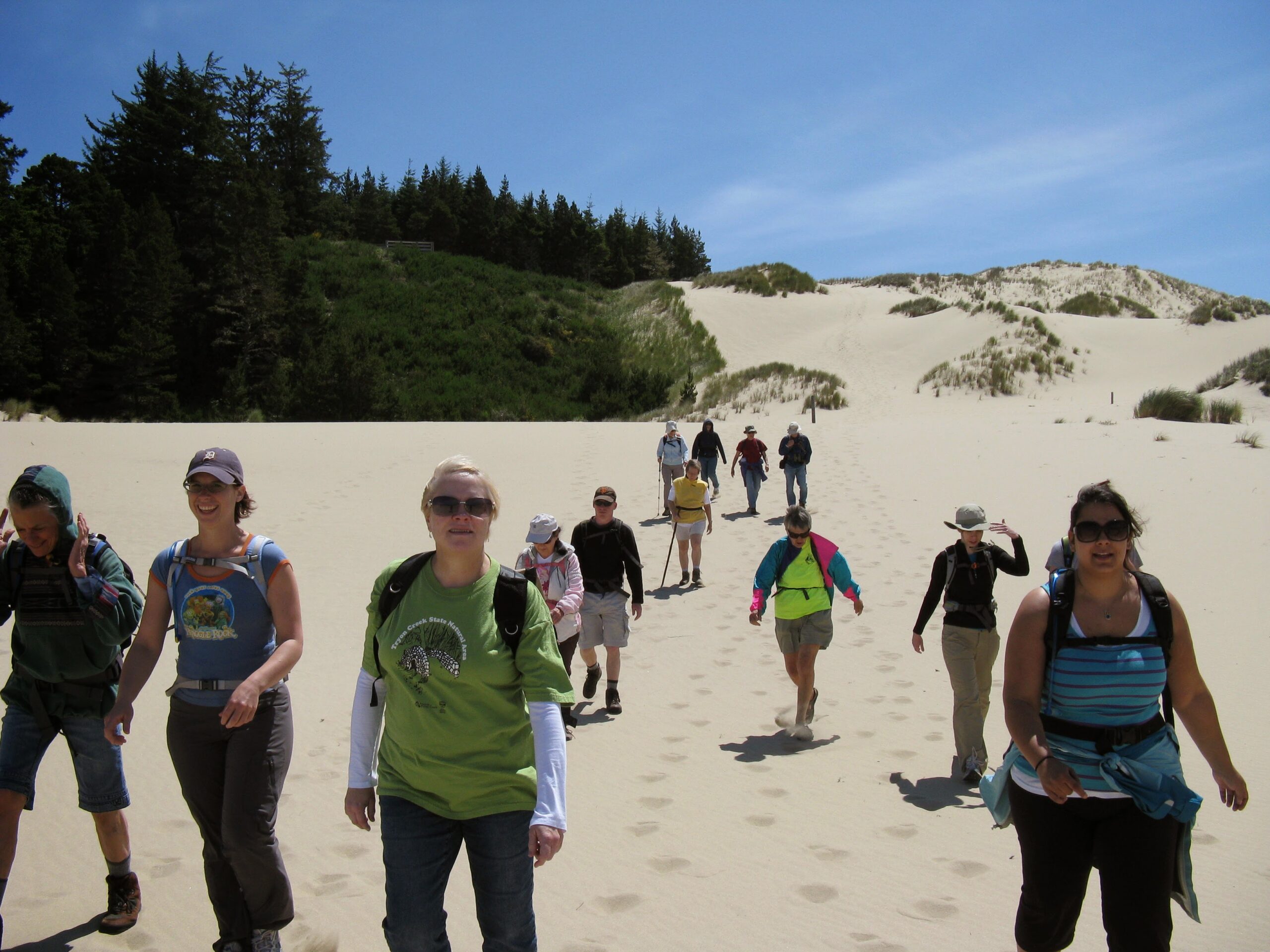 Hikers in the Oregon Dunes by Chandra LeGue