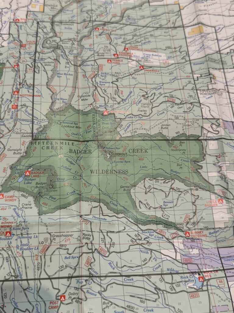 Map of Badger Creek Wilderness