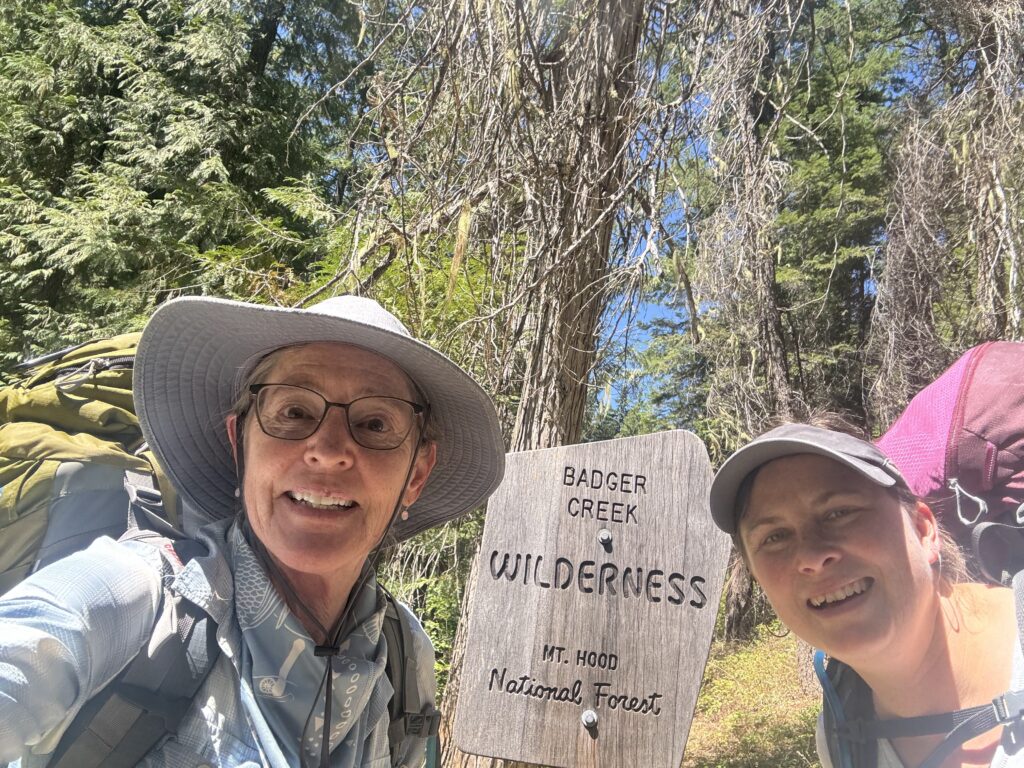 Backpackers set off into the Badger Creek Wilderness