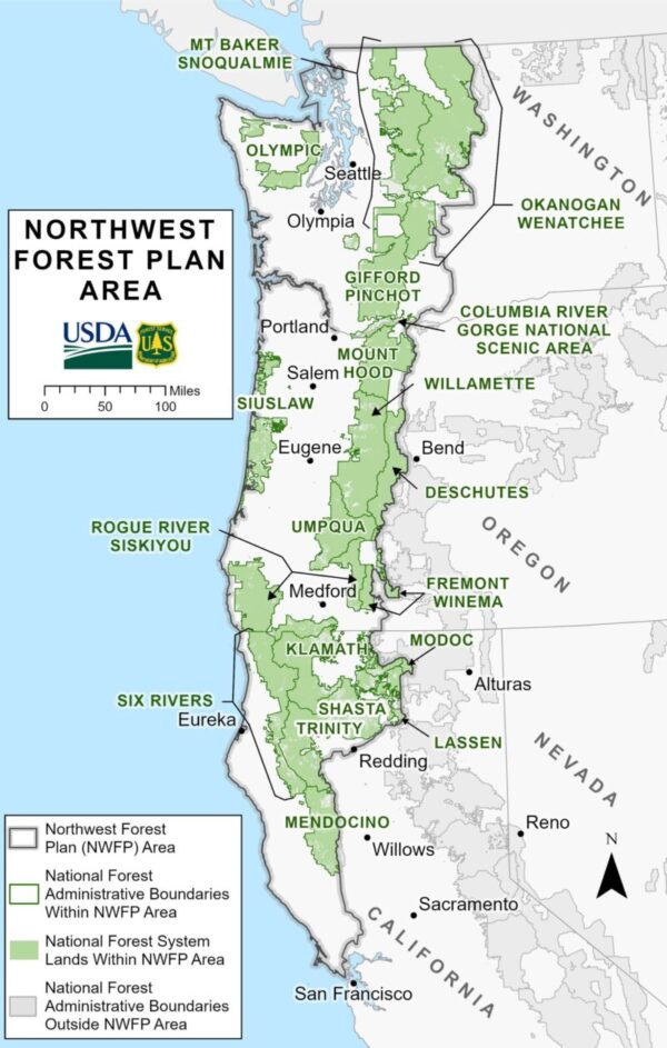 Map showing areas covered by the NWFP